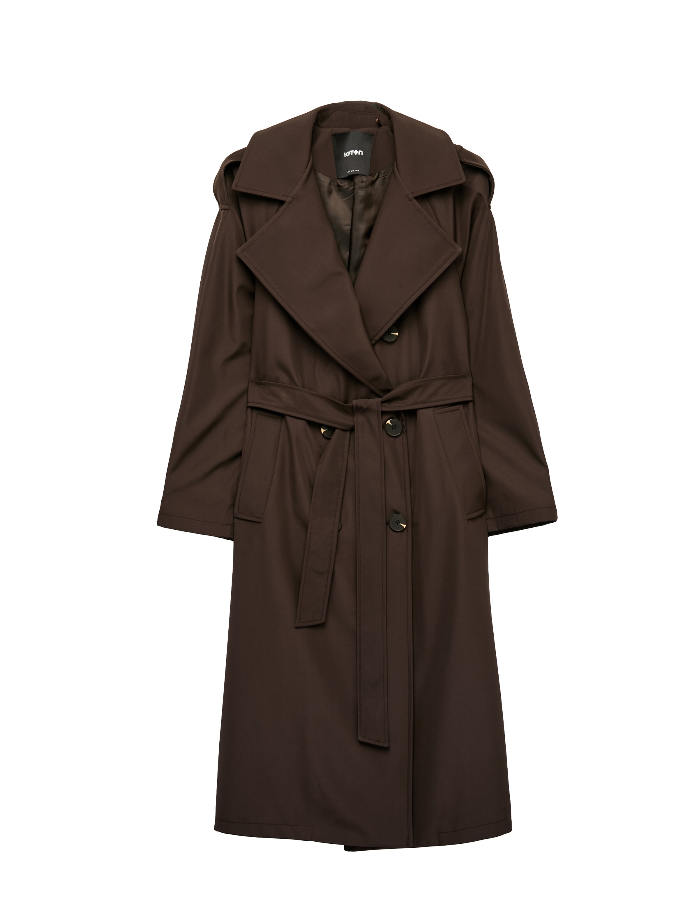Koton Between-seasons coat in Brown: front