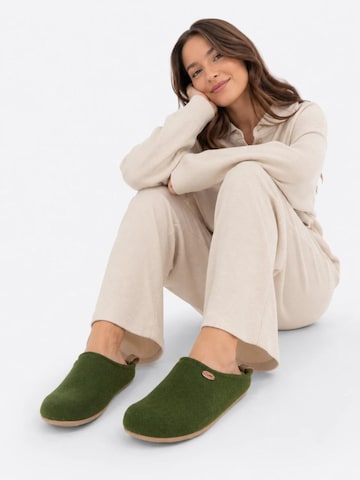 WoolFit Hausschuh 'BareFoot'‌‌‌‌‌‌‌ in Grün