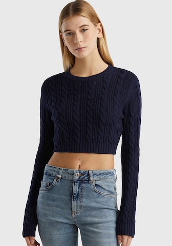 UNITED COLORS OF BENETTON Sweater 'Cable' in Blue: front