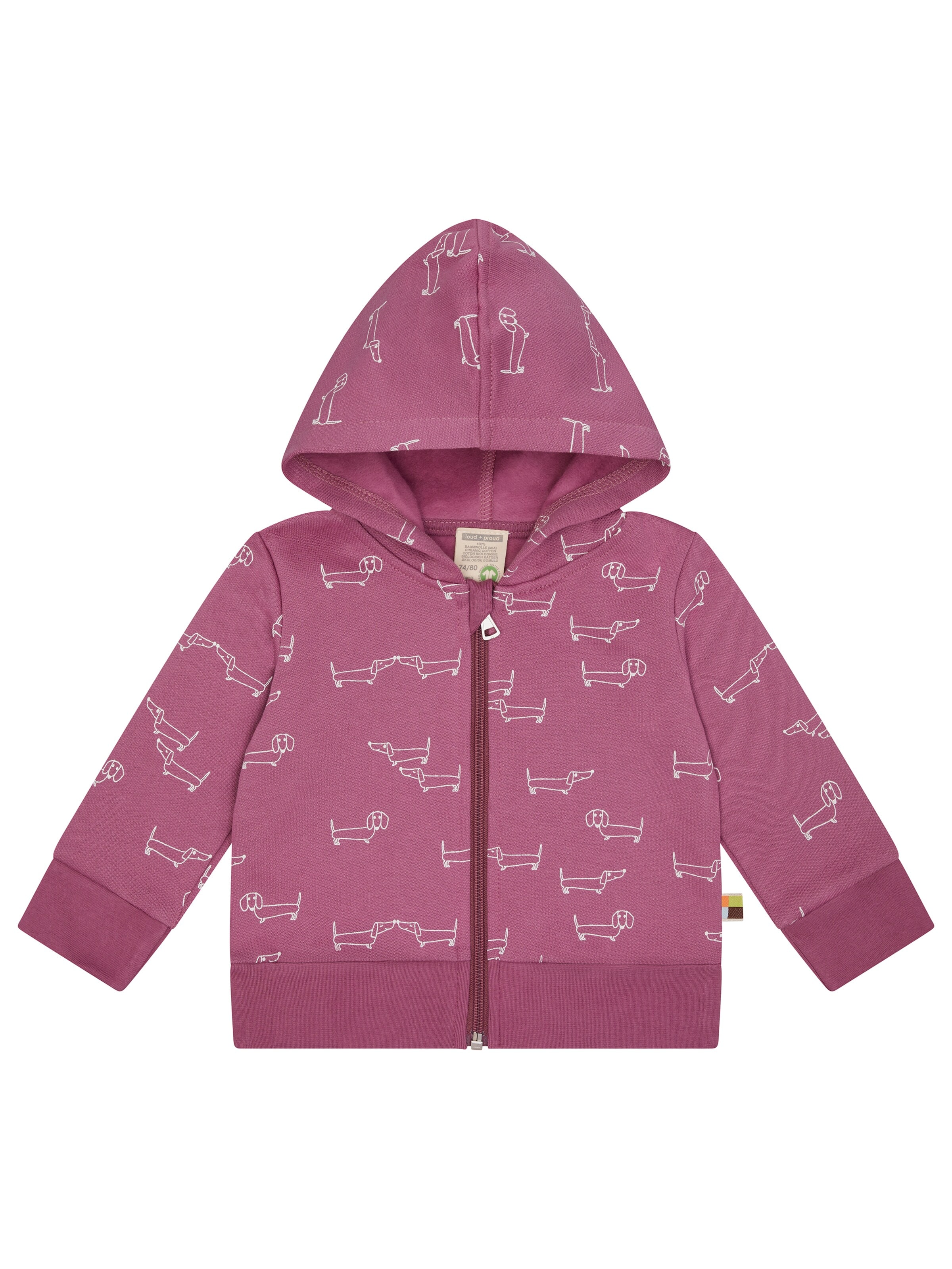 loud + proud Sweatjacke‌‌‌‌‌‌‌‌‌‌ in Lila: Vorderseite