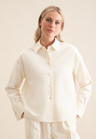 SEIDENSTICKER Blouse 'Schwarze Rose' in Wit: voorkant