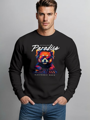 Neverless Sweatshirt 'Dj Red Panda' in Black