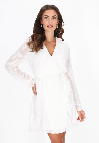 Robe de cocktail faina en blanc : devant