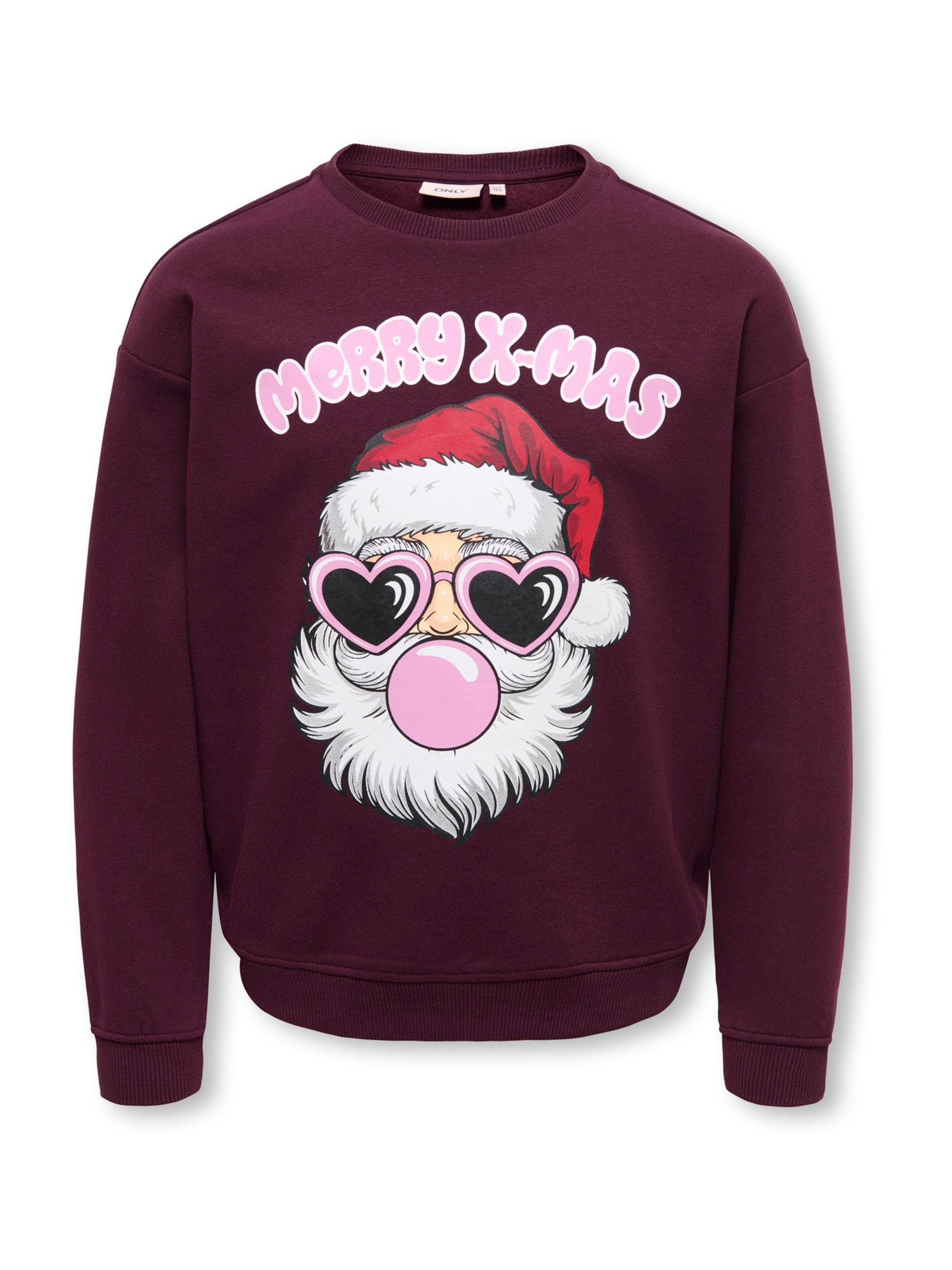 ONLY GIRLS Sweatshirt 'KOGXMAS DITTE' in Rood: voorkant