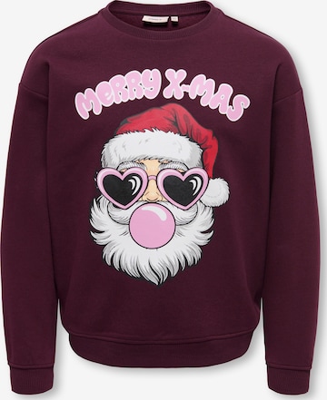 Felpa 'KOGXMAS DITTE' di ONLY GIRLS in rosso: frontale