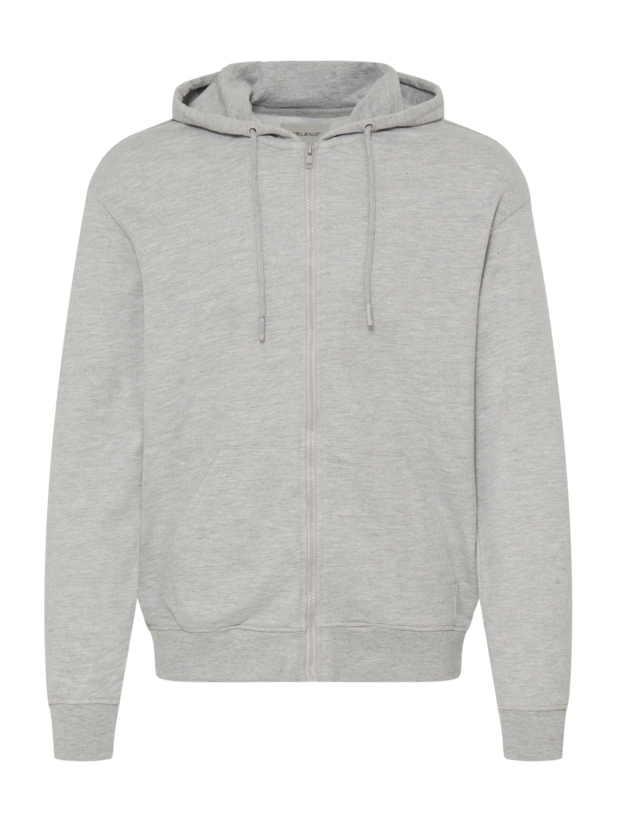 BLEND Zip-Up Hoodie 'BHBrody' in Grey: front
