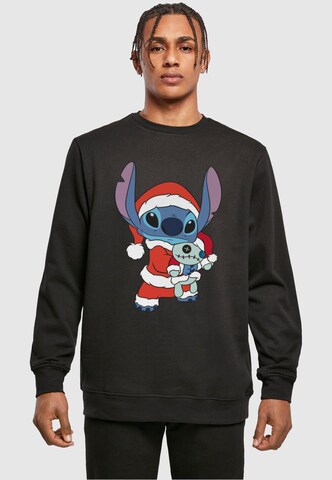Sweat-shirt 'Lilo And Stitch - Christmas' ABSOLUTE CULT en noir : devant