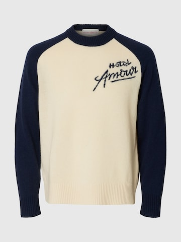 SELECTED - Jersey 'Selected X Hotel Amour' en beige: frente