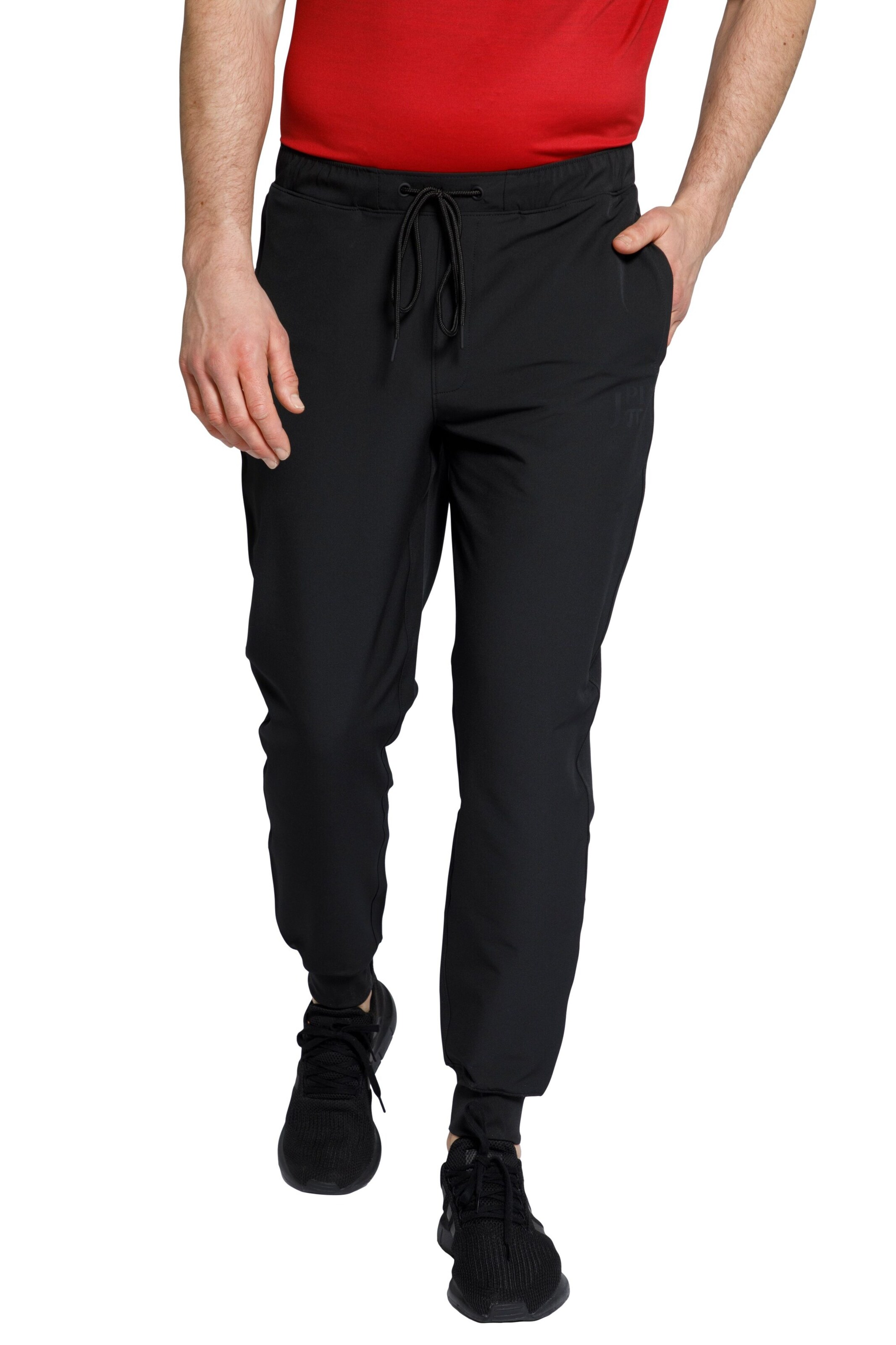 JP1880 Tapered Weatherproof pants in Black: front