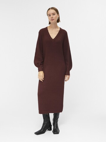 OBJECT Knitted dress in Brown: front