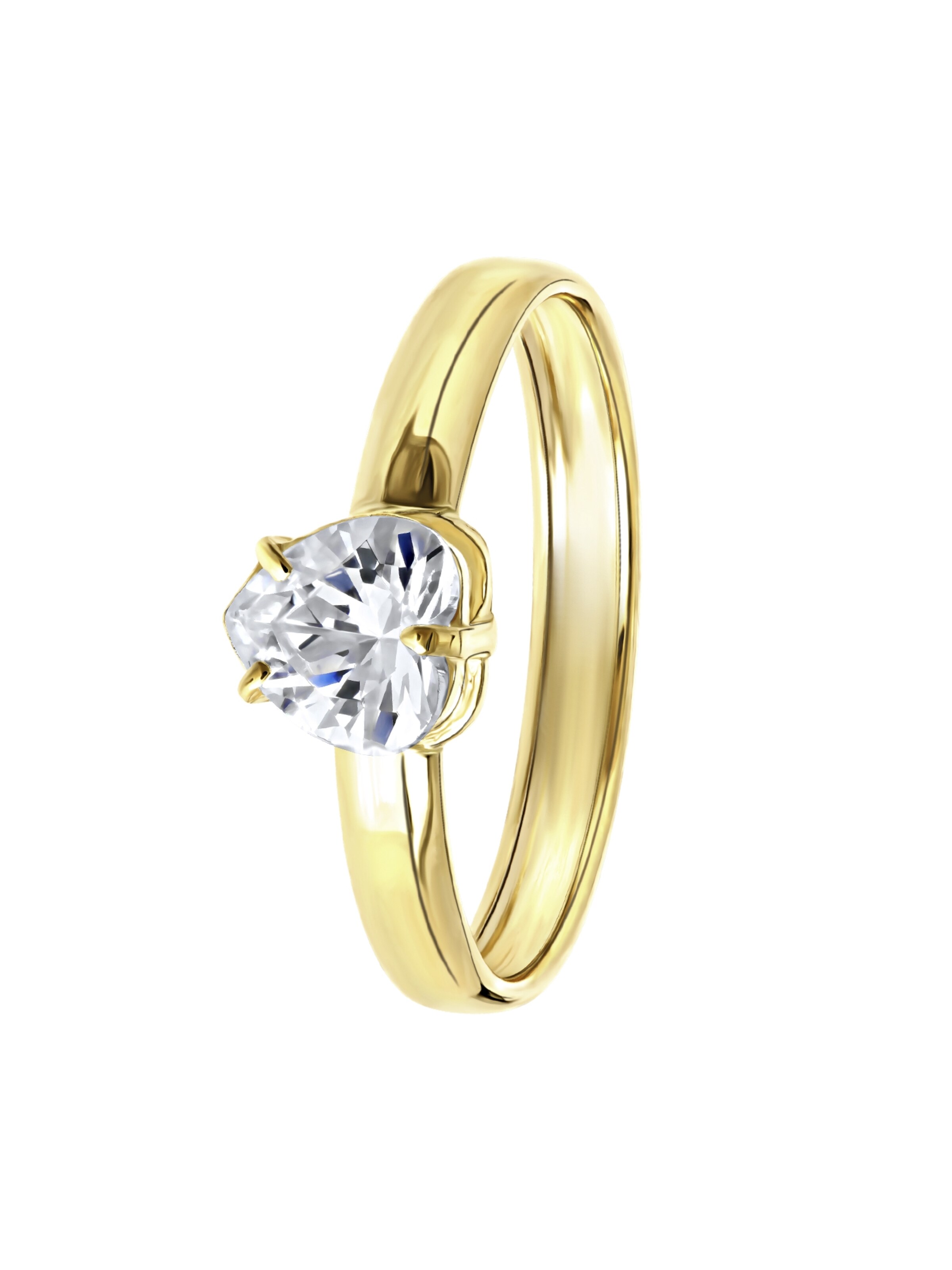 Lucardi Ring 'Klassisch' in Goud: voorkant