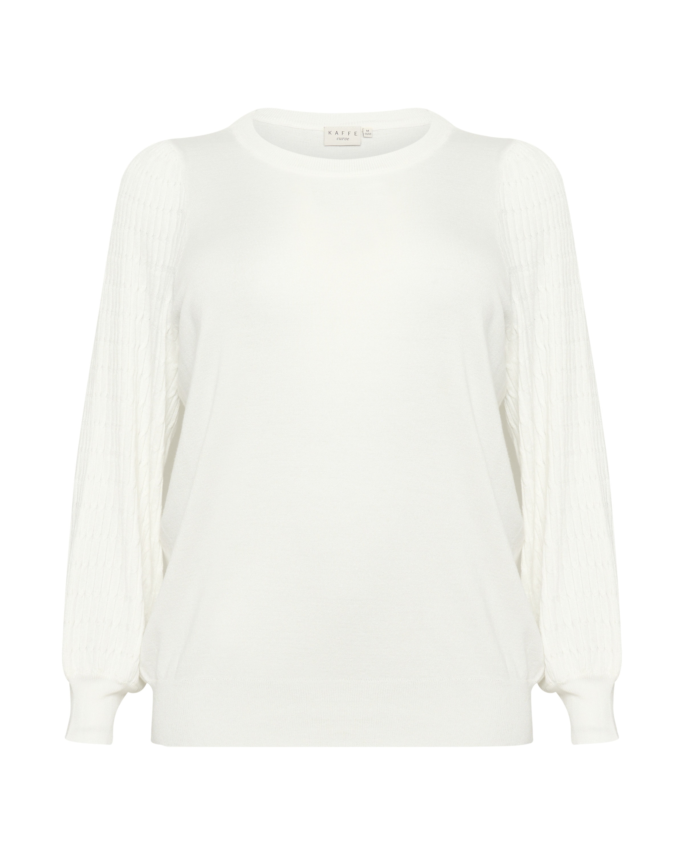 KAFFE CURVE Pullover 'KC Lini' in Weiß: Vorderseite