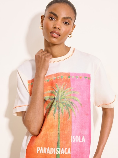 Lipsy T-shirt oversize en XS en sable / vert / orange / rose, Vue avec produit