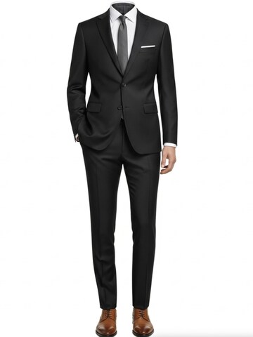 Keskin Collection Skinny Suit 'Anzug 2 teilig Slim Fit viele Farben' in Black
