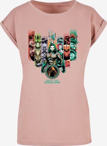 ABSOLUTE CULT Shirt 'Aquaman - Unite The Kingdoms' in Roze: voorkant