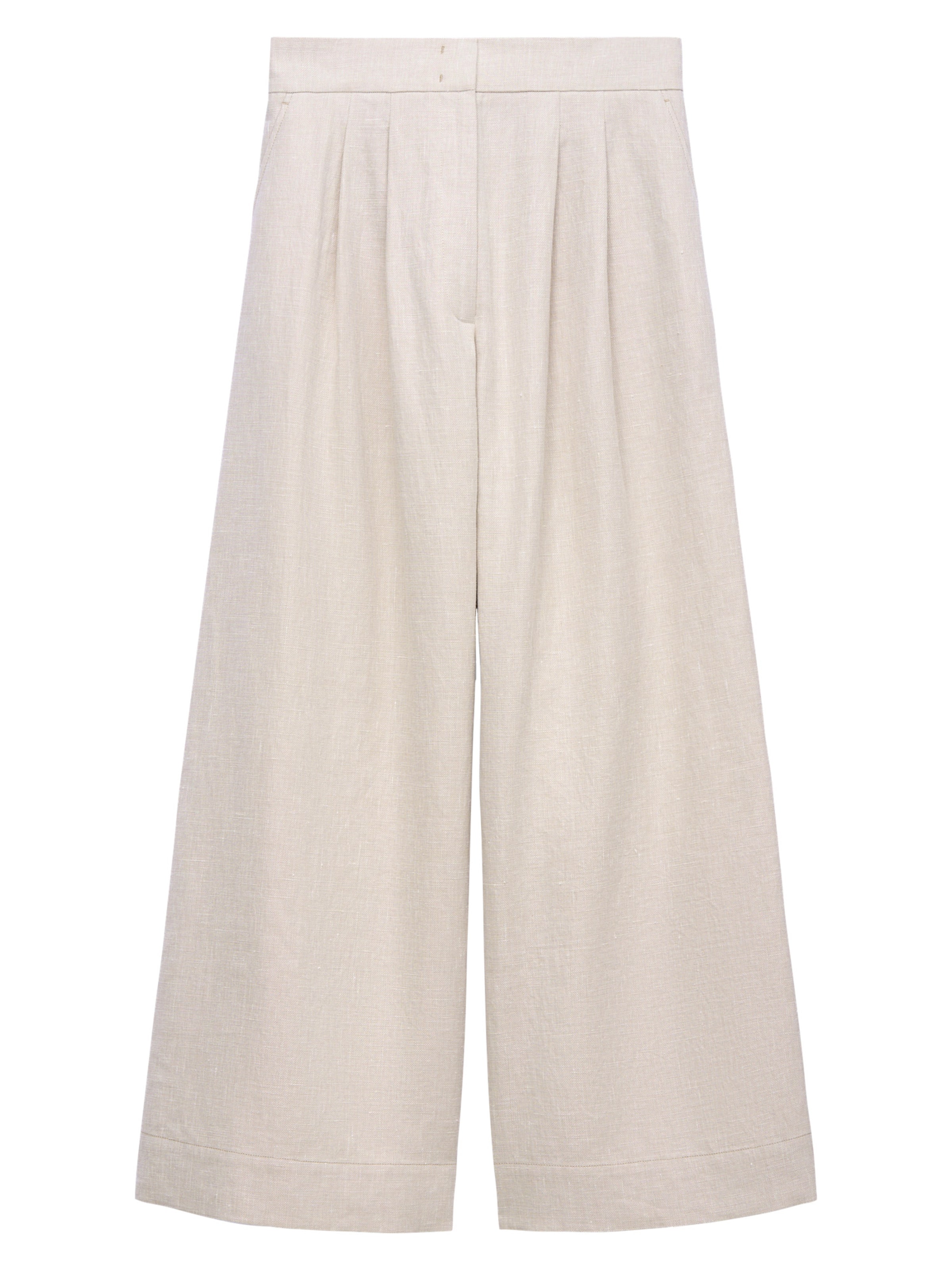 Adolfo Dominguez Wide leg Παντελόνι σε μπεζ: μπροστά