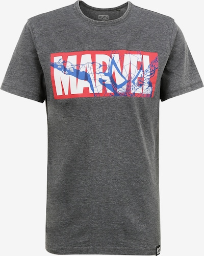 Recovered T-Shirt 'Marvel Spider' en bleu / gris chiné / rouge / blanc, Vue avec produit