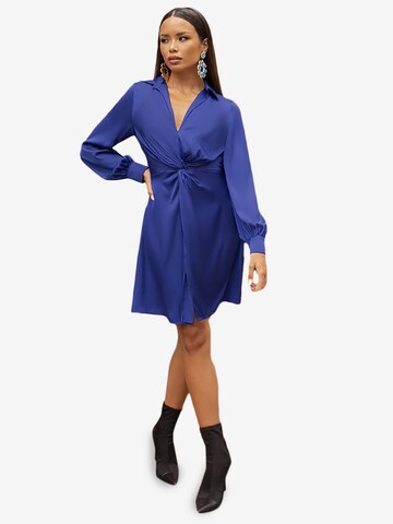 Chi Chi London Shirt Dress in Blue