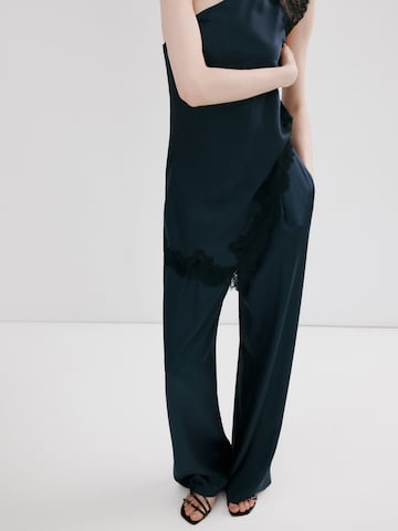 MANGO Wide leg Byxa 'MAJita' i grön: framsida