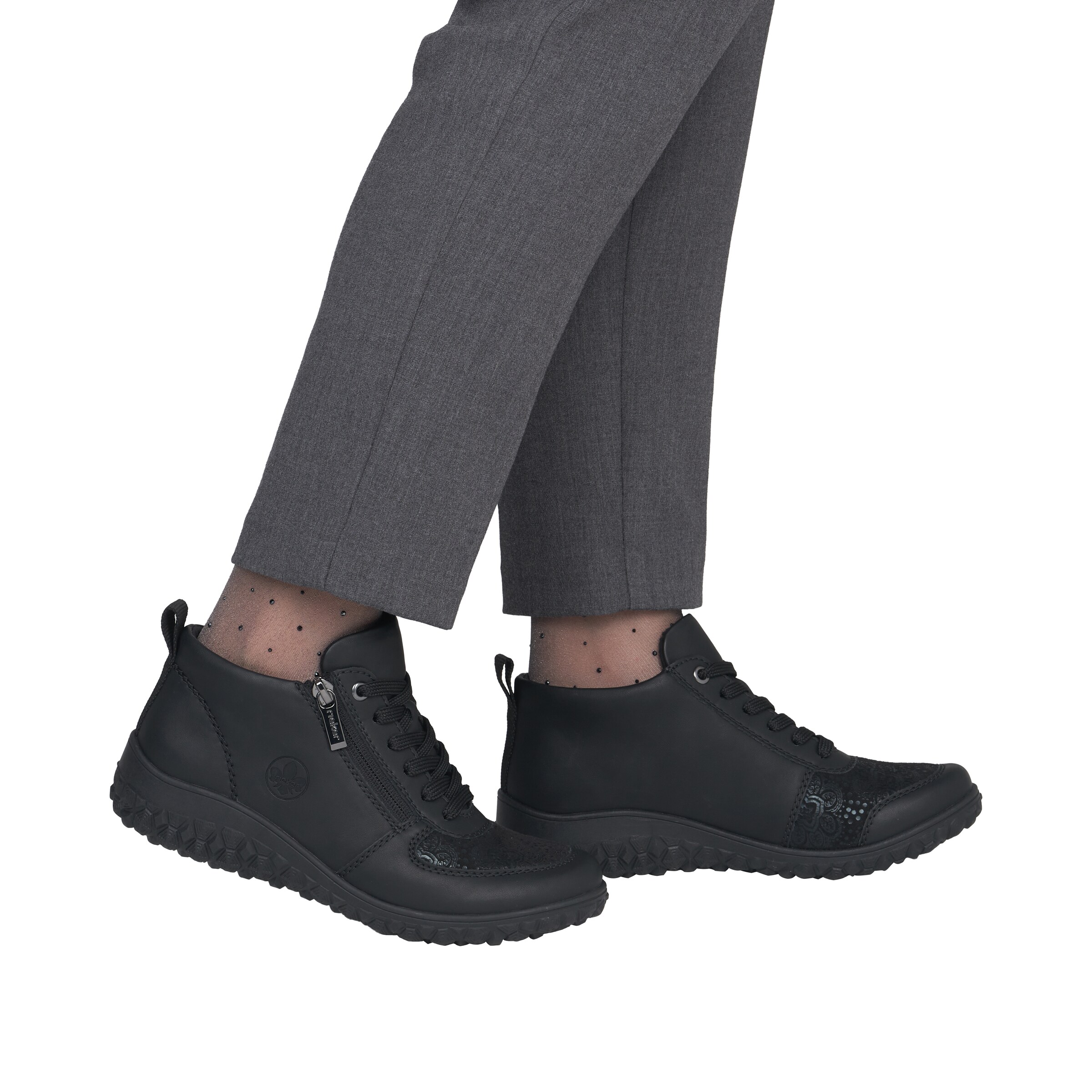 Rieker Schnürstiefelette in Schwarz