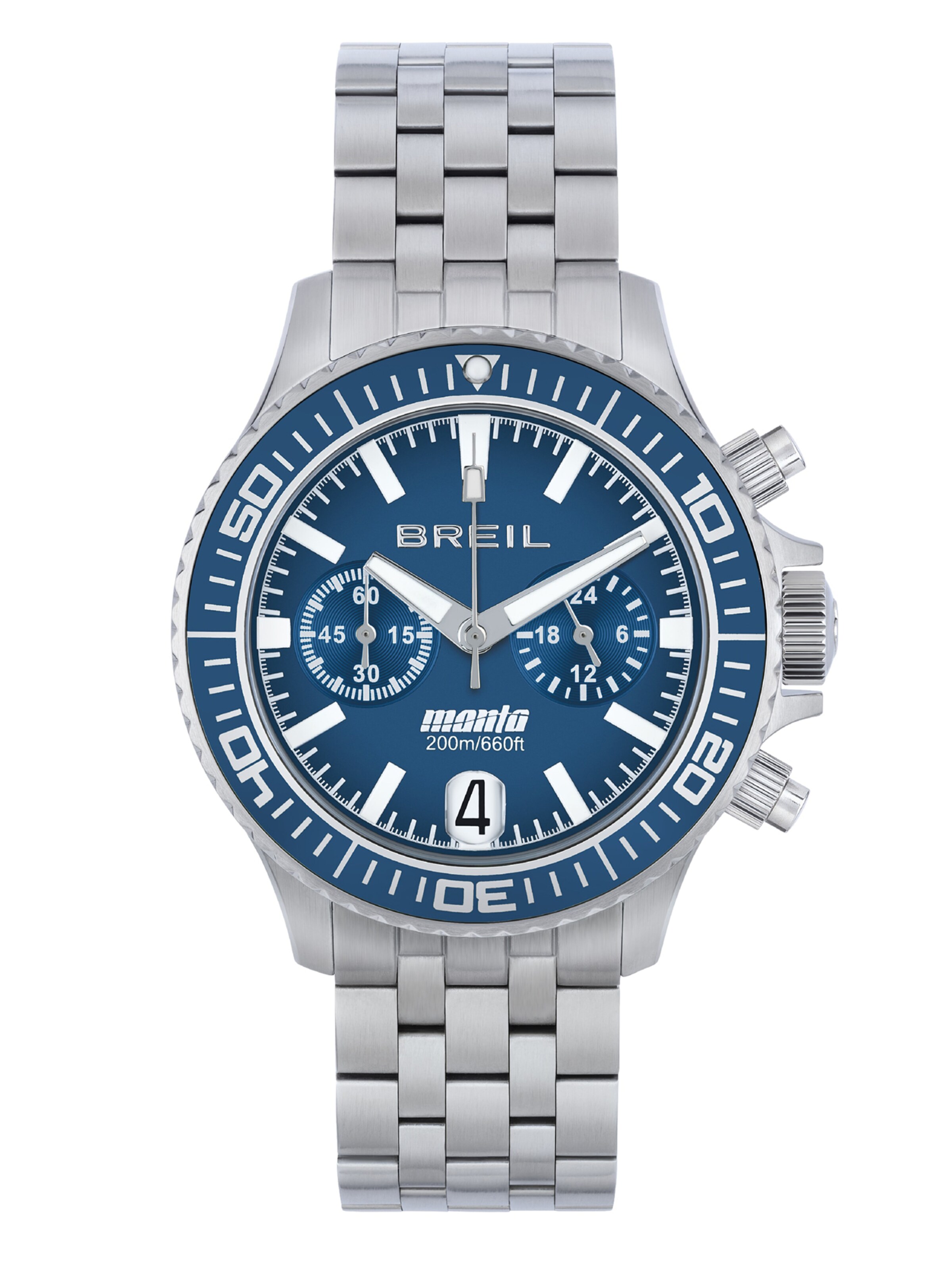 Orologio analogico 'Manta P.R.O.' di Breil in argento: frontale