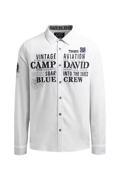 CAMP DAVID Button Up Shirt in White, Item view