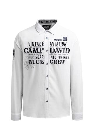 CAMP DAVID Regular fit Button Up Shirt in White: front