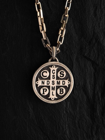 REYTEL Prívesok 'SANCTUS BENEDICTUS— Saint Benedict medal' - Žltá