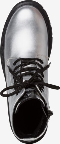 TAMARIS Lace-Up Ankle Boots in Silver