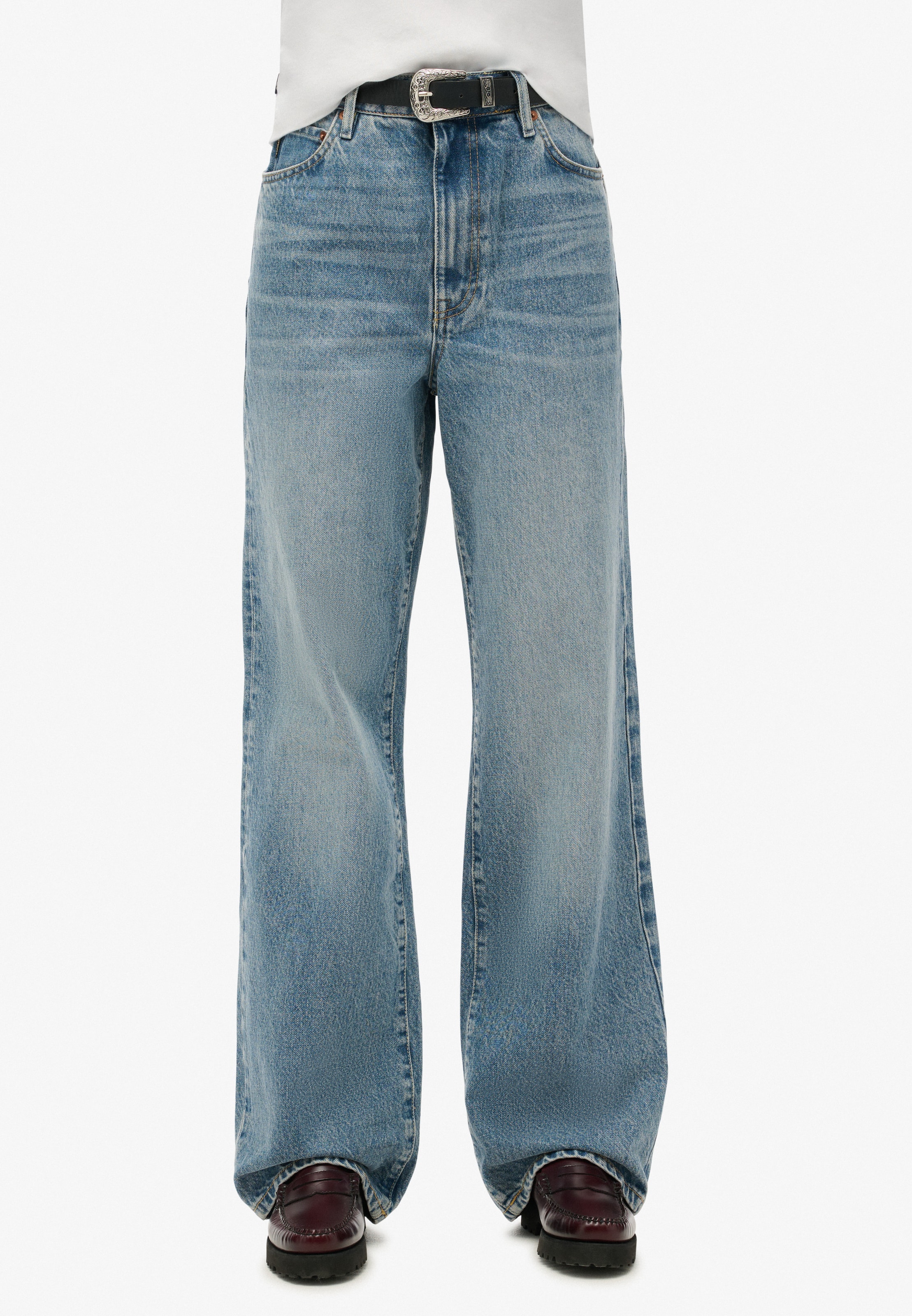 Superdry Wide Leg Jeans in Blau: Vorderseite