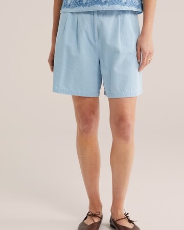 mėlyna WE Fashion Plačios klešnės Džinsai su kantu: priekis