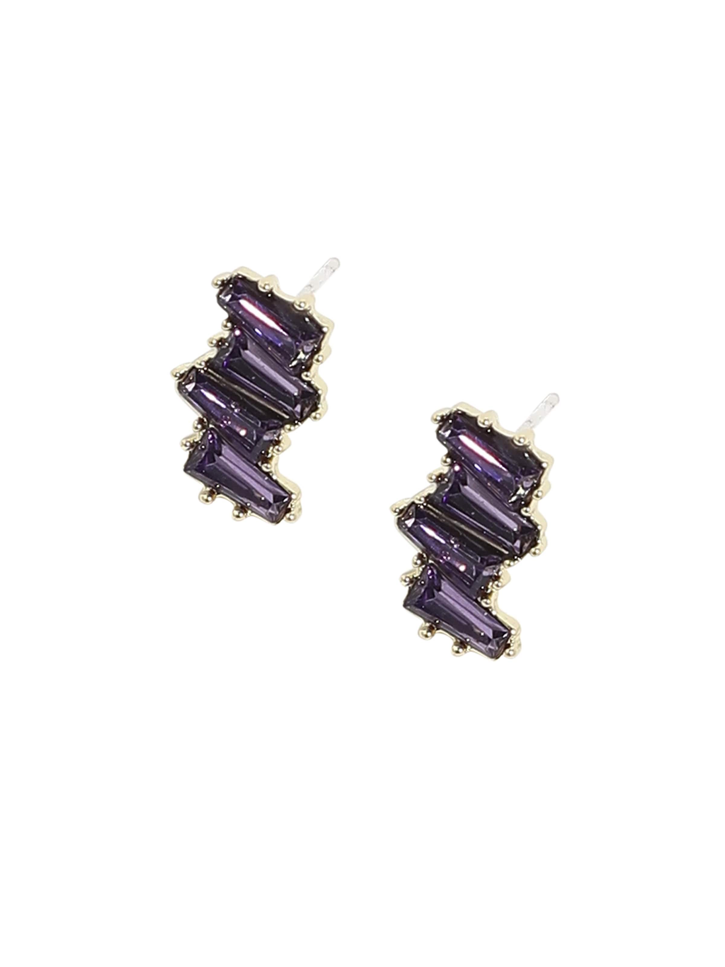 Boucles d'oreilles 'Avilon' SOHI en violet : devant