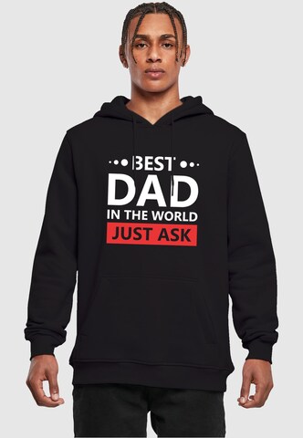 Sweat-shirt 'Fathers Day - Best dad, just ask Fitted' Merchcode en noir : devant