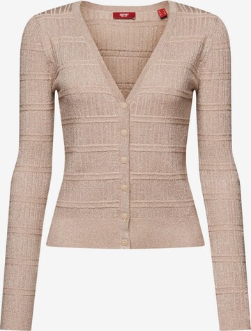 ESPRIT Gebreid vest in Beige: voorkant