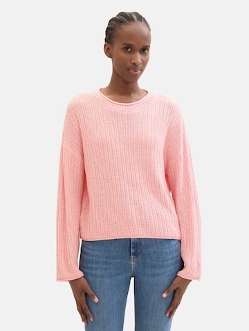 TOM TAILOR DENIM Sweter w kolorze różowy: przód