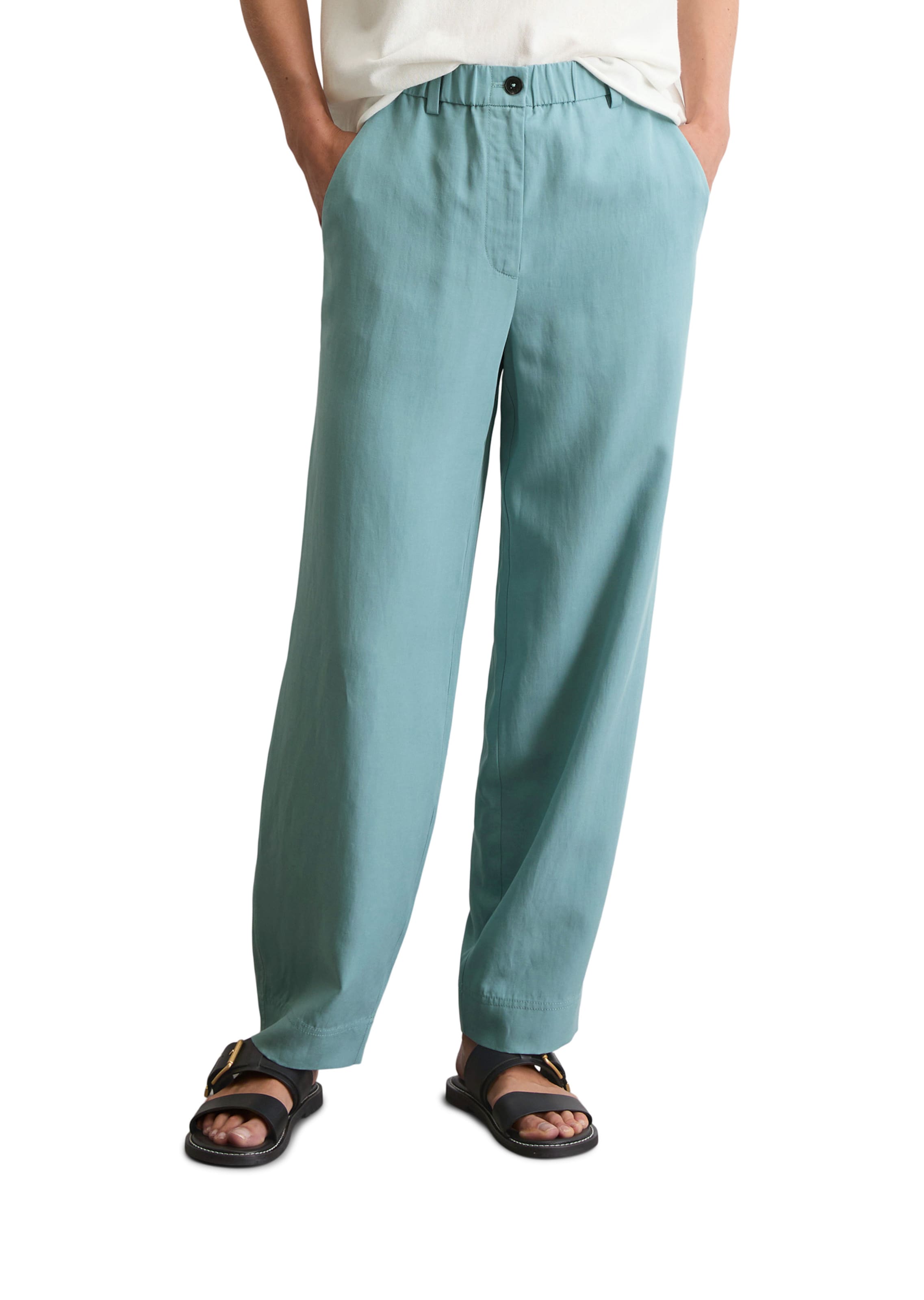 Marc O'Polo Wide leg Broek in Blauw: voorkant