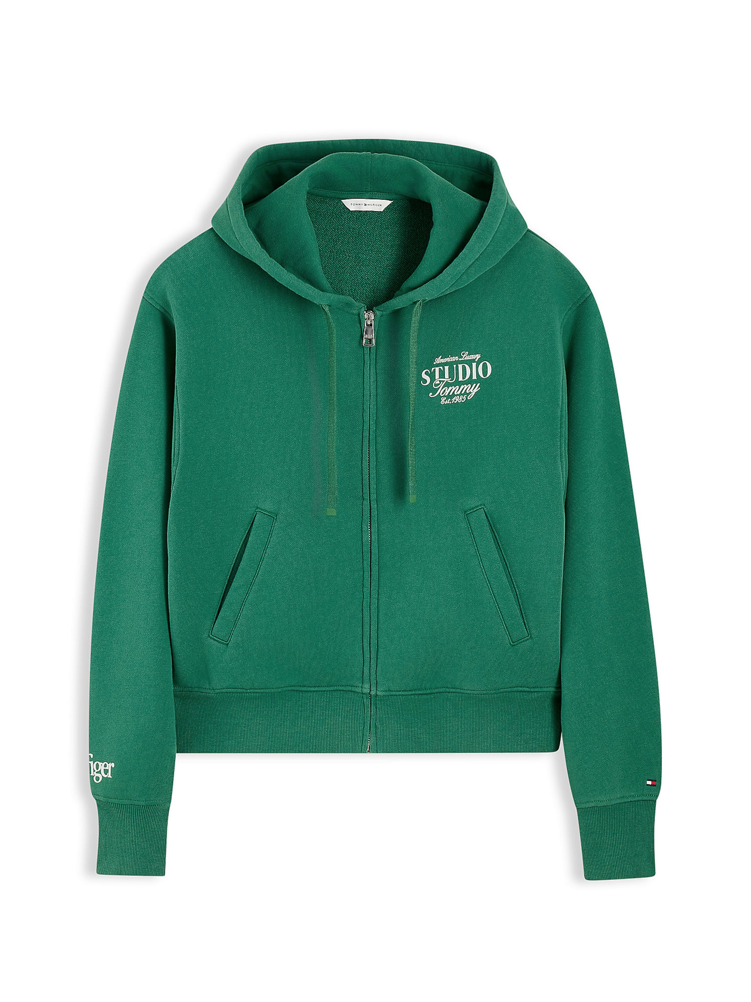 TOMMY HILFIGER Sweatjacke in Grün: Vorderseite