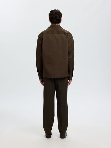 SELECTED Comfort fit Between-Season Jacket in Brown