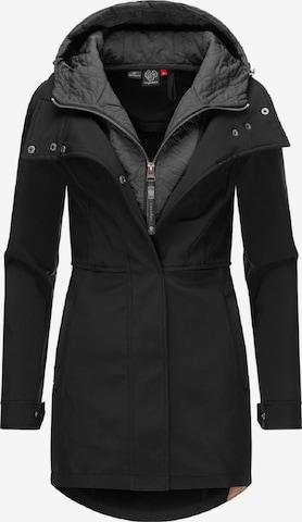 Manteau fonctionnel 'Ybela' Ragwear en noir : devant