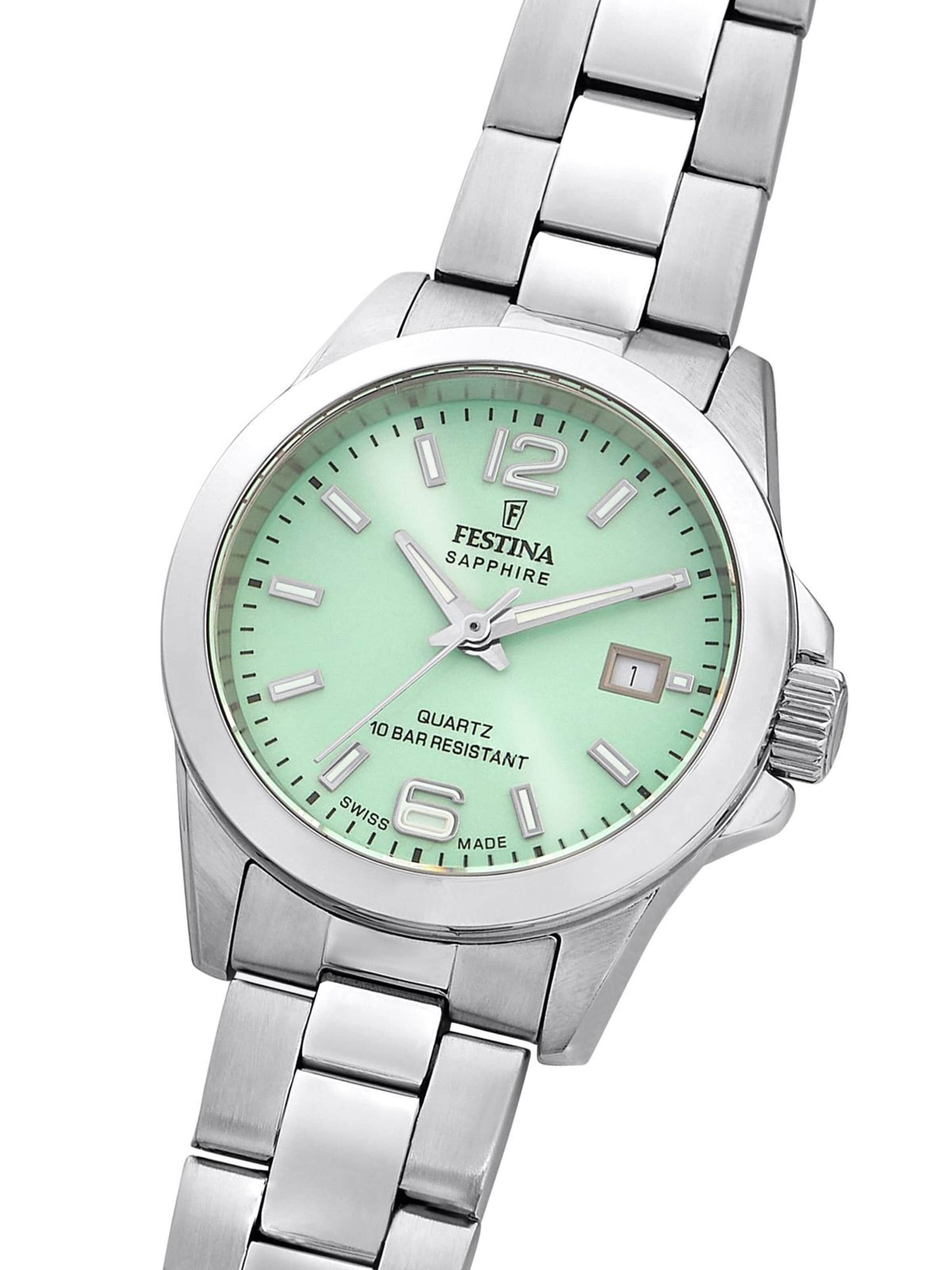FESTINA Analogové hodinky 'Watch Acero Clasico Swiss Made' – zelená