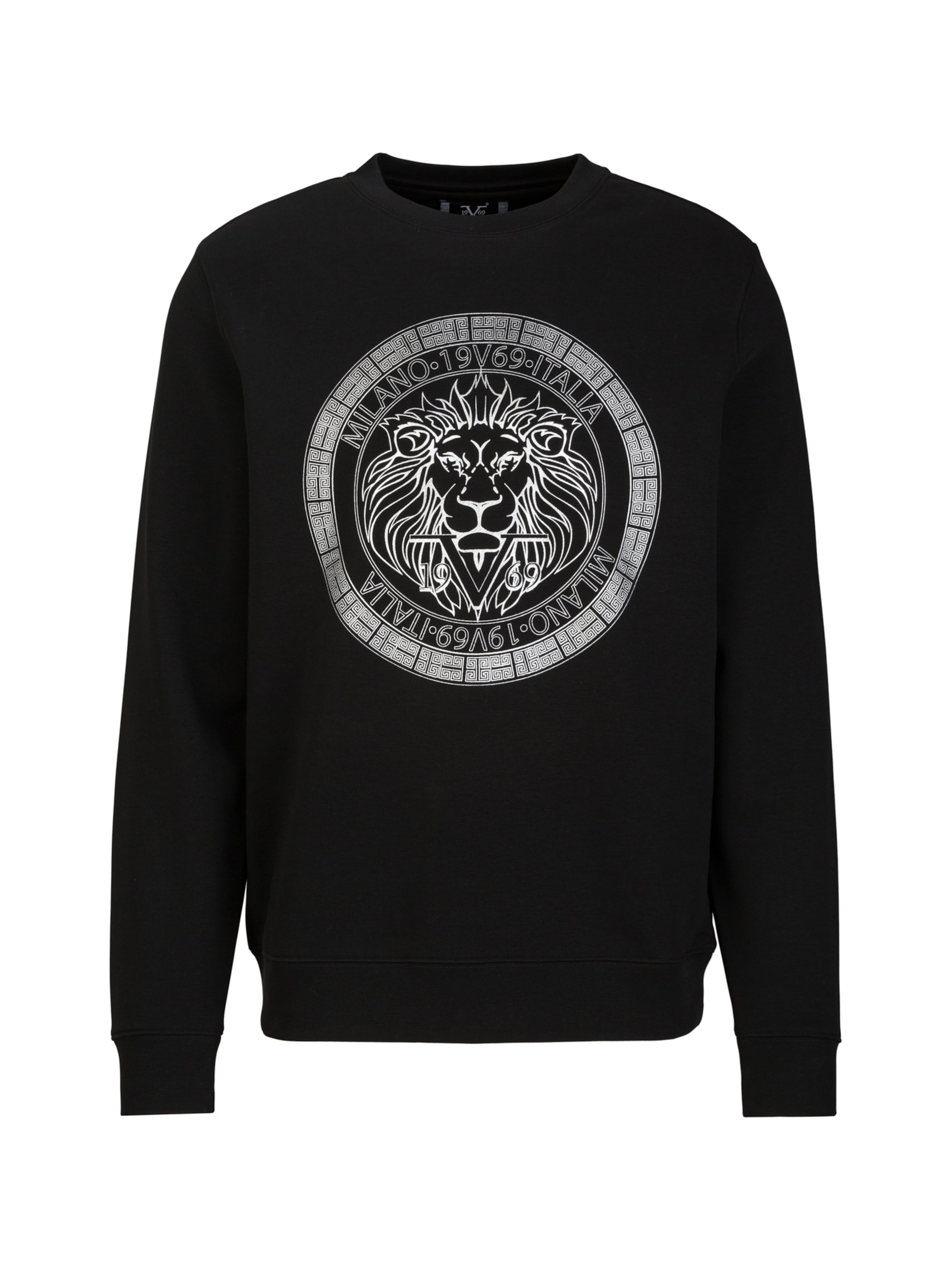 19V69 ITALIA Μπλούζα φούτερ 'Nico' σε μαύρο: μπροστά