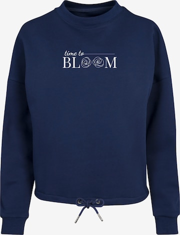Merchcode Sweatshirt 'Time to bloom' in Blauw: voorkant