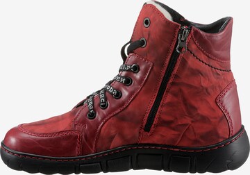 KACPER Lace-Up Ankle Boots in Red: front