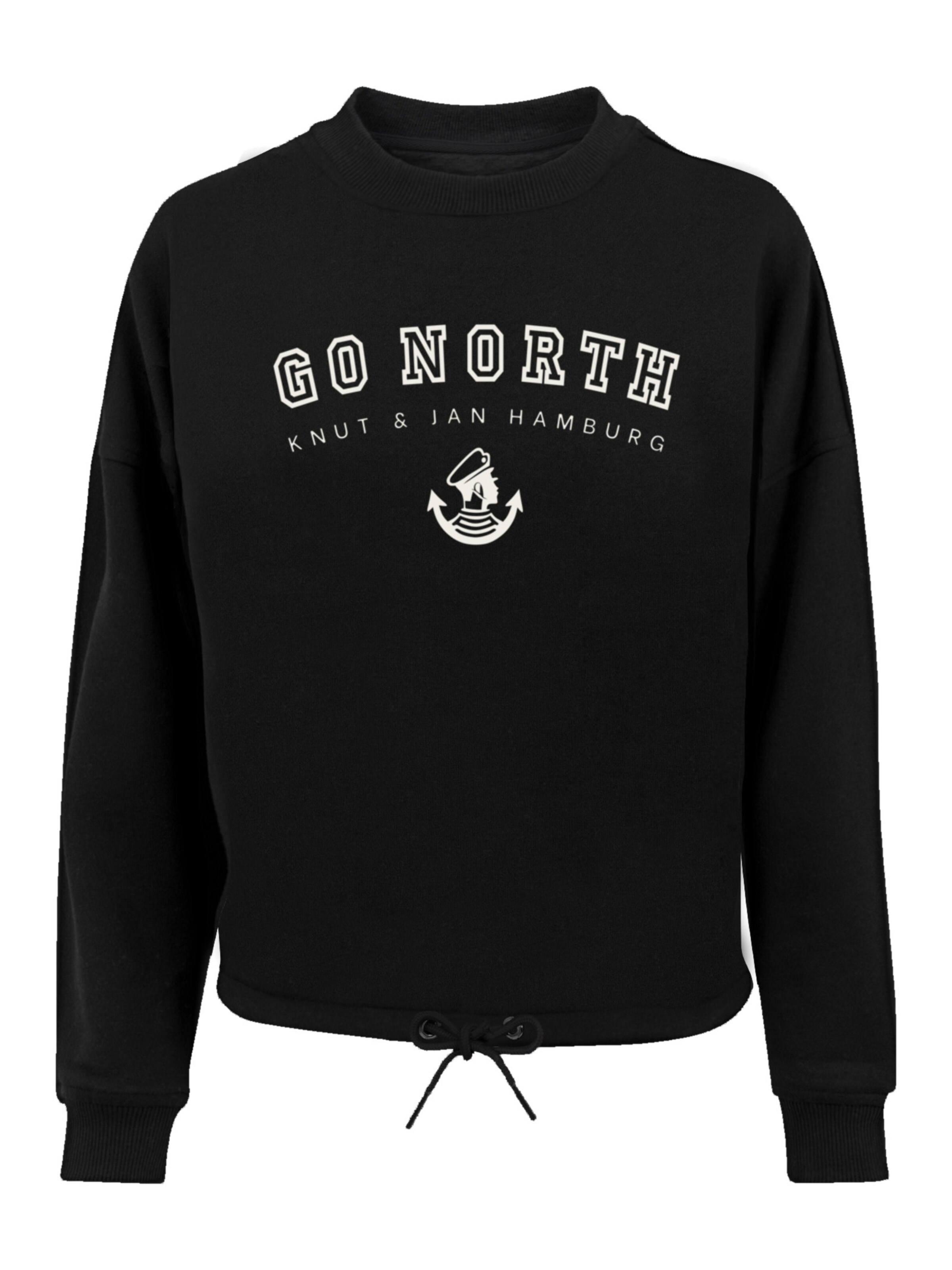 Sweat-shirt 'Go North Knut & Jan Hamburg' F4NT4STIC en noir : devant