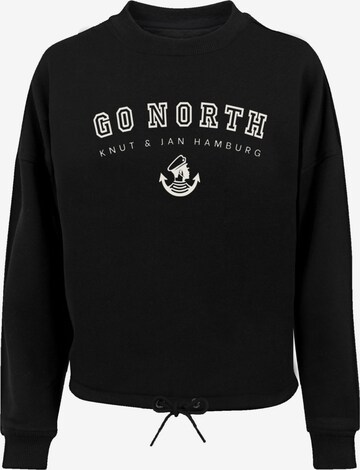 F4NT4STIC Sweatshirt 'Go North Knut & Jan Hamburg' in Schwarz: predná strana