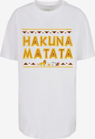 F4NT4STIC Oversized shirt 'Disney Der König der Löwen Hakuna Matata' in Wit: voorkant