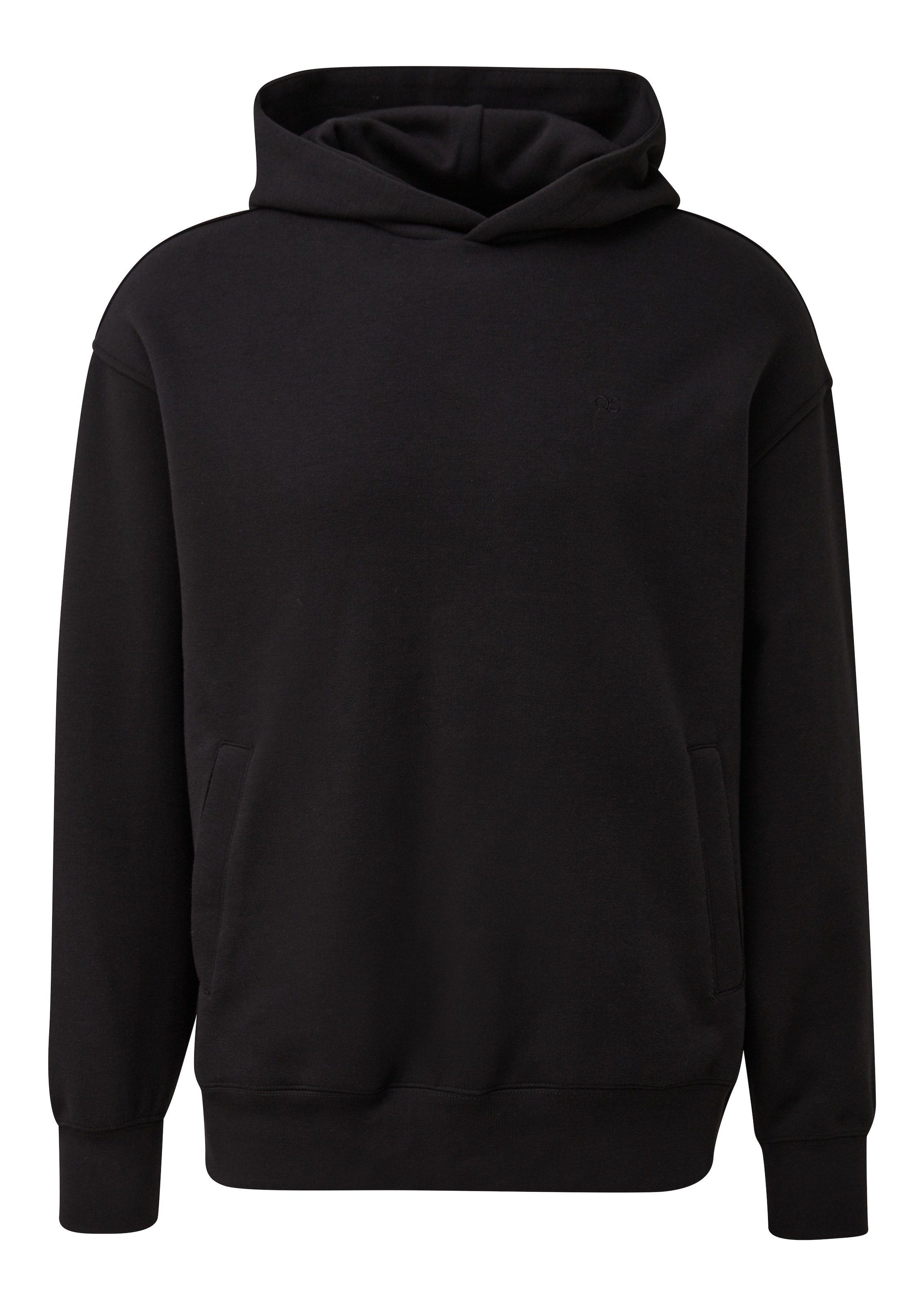 Sweat-shirt QS en noir : devant