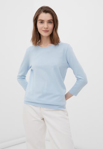 Finn Flare Langarmshirt 'Basic' in Blau: Vorderseite