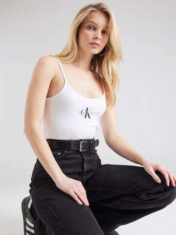 Calvin Klein Jeans Top in Wit: voorkant
