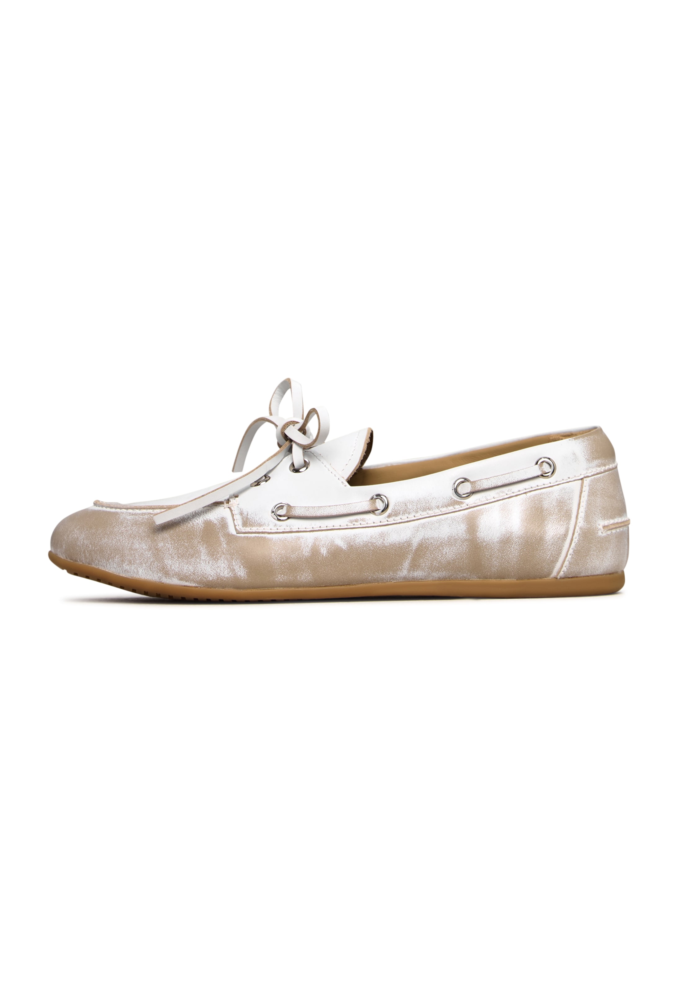 CESARE GASPARI Mocassins in 36 in de kleur Beige / Wit, Productweergave